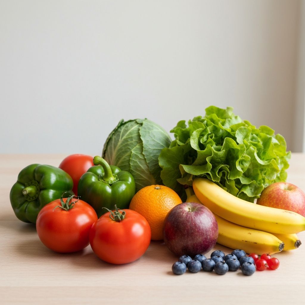 Fresh vegetables and fruits